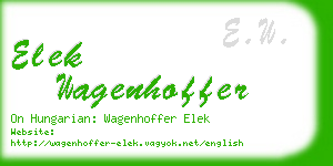 elek wagenhoffer business card